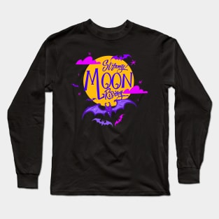 “Strange Moon Rising” Full Moon With Bats Long Sleeve T-Shirt